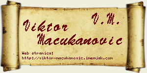 Viktor Mačukanović vizit kartica